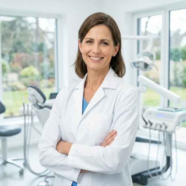 Equipo dental atendiendo pacientes en clinica